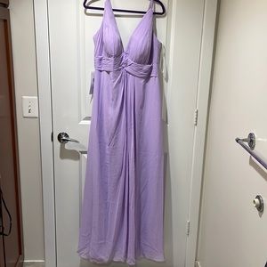 Lilac bridesmaids dress from Azazie. SIZE A16
